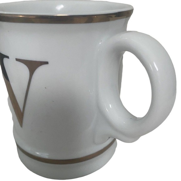 Williams Sonoma White Gold Monogrammed Initial Mug Coffee Cup, Letter W - Picture 3 of 6